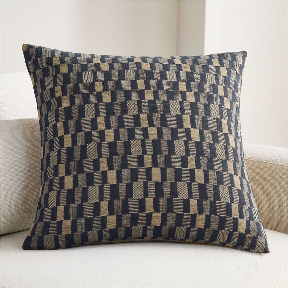 Aldsworth Cotton Silk Blend 23"x23" Deep Indigo Throw Pillow Cover
