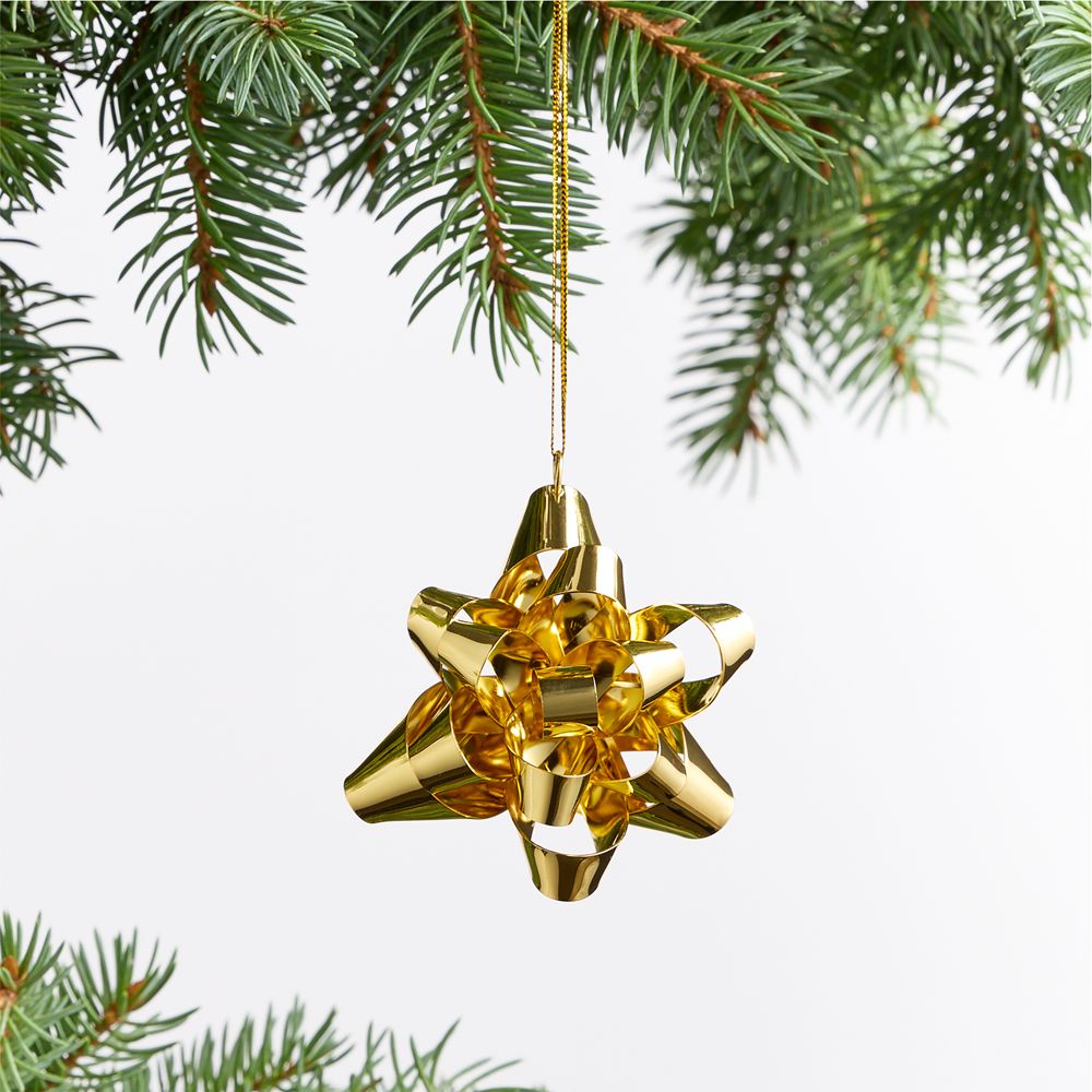 Gold Bow Christmas Ornament