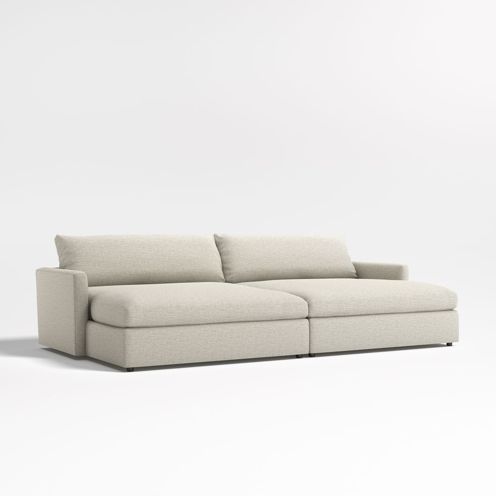 Lounge Deep 2-Piece Sectional Sofa with Double Extra Wide Chaise Lounge