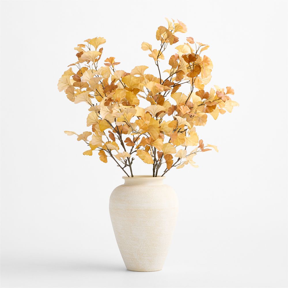 Faux Yellow Gingko Leaf Spray 50"