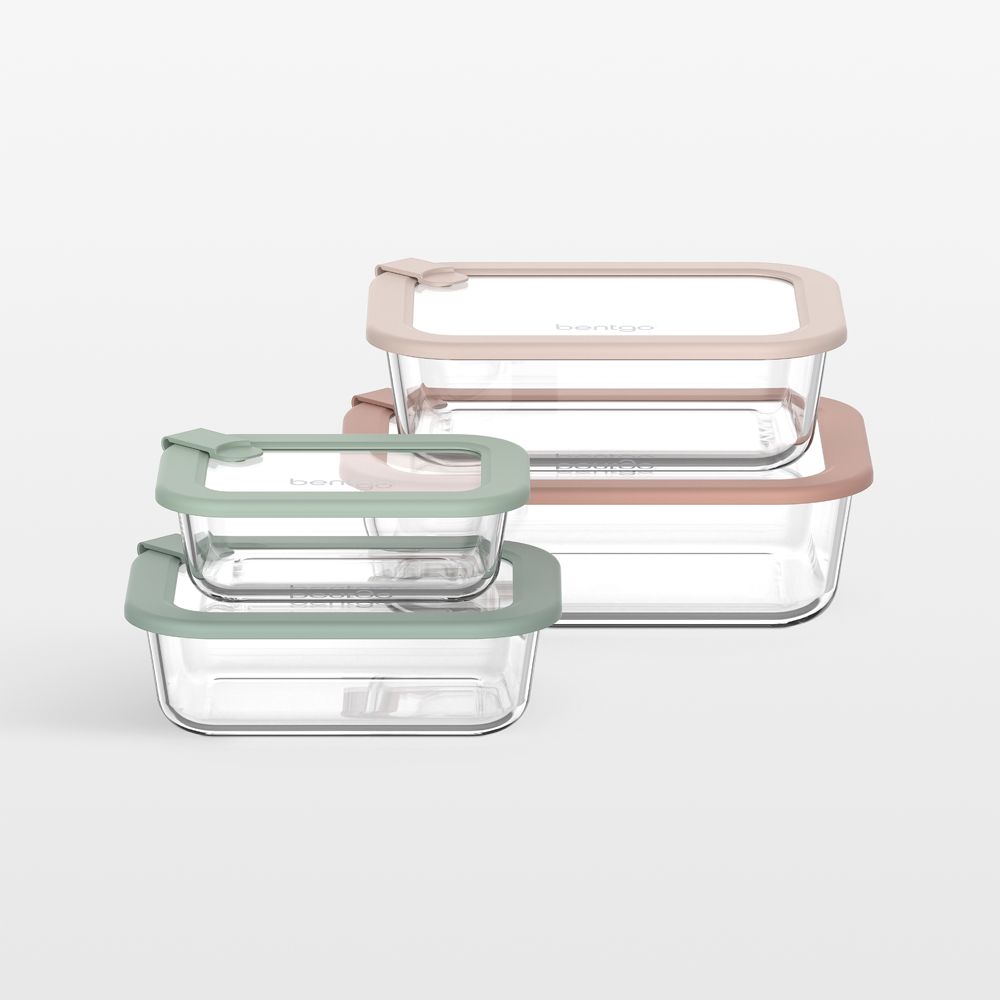 Bentgo Signature 8-Piece Desert Sage Multi-color Glass Food Storage Set