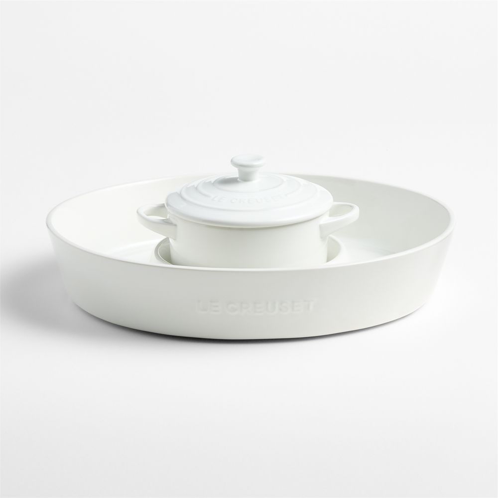 Le Creuset White Chip & Dip with 24-oz. Mini Cocotte 2-Piece Set