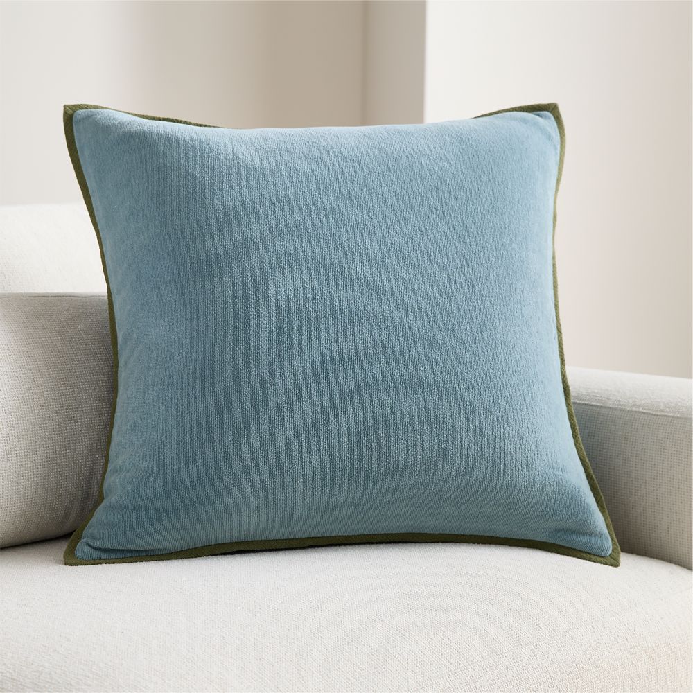 Rete Chenille Border 23"x23" Crystal Blue Throw Pillow by Venus Williams