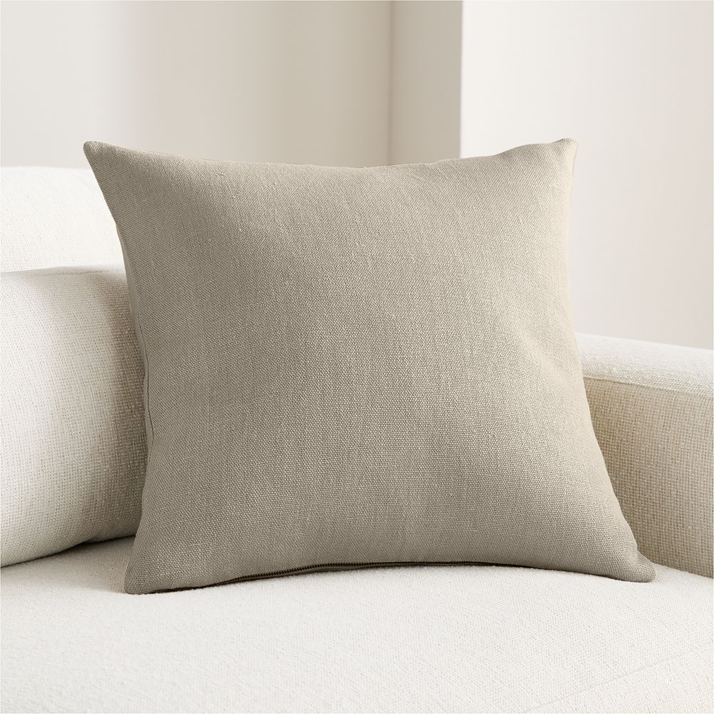 Relaxed Linen 20"x20" Natural Taupe Layering Throw Pillow