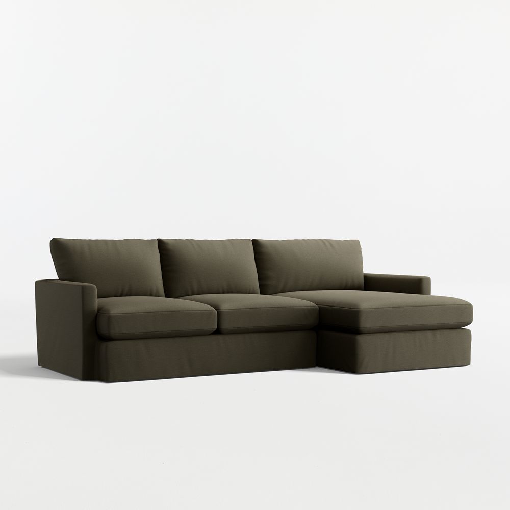 Lounge Deep 2-Piece Slipcovered Sectional Sofa with Chaise Lounge- Image 2