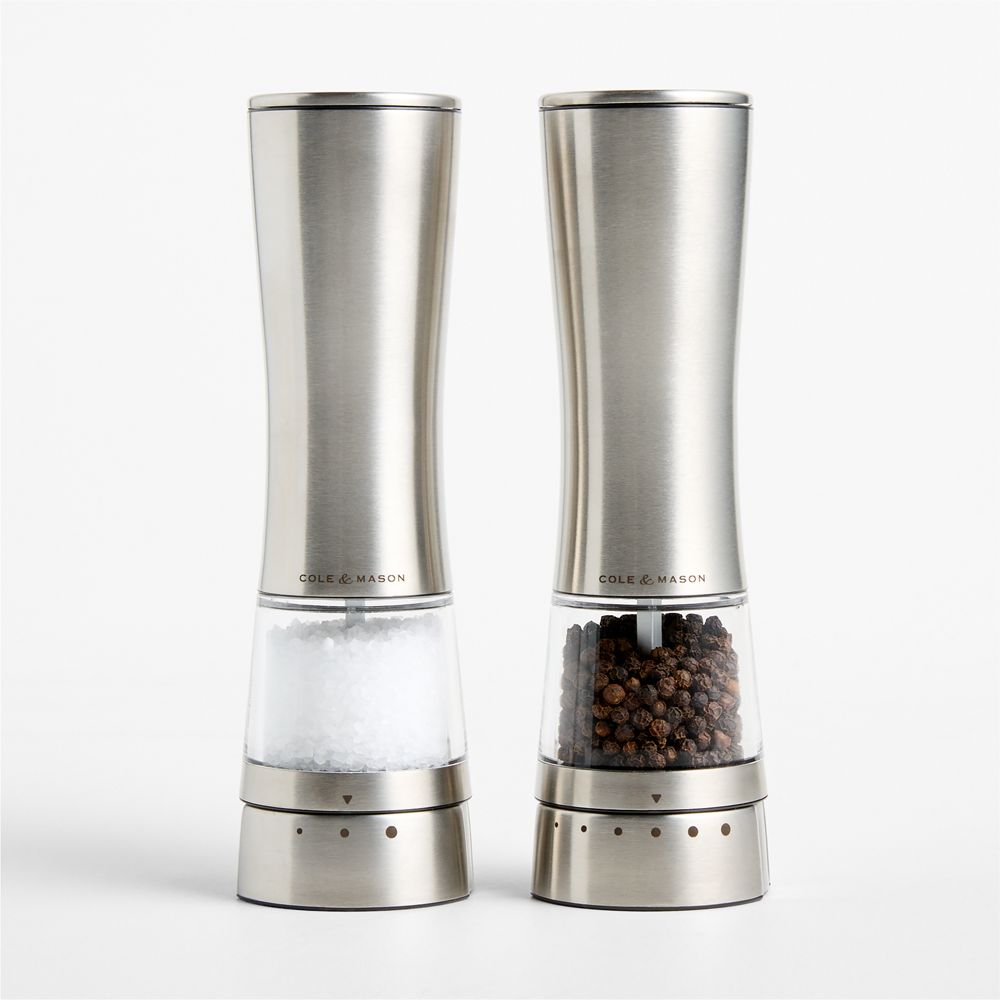 Cole & Mason Derwent Electric Stainless Steel Salt and Pepper Mills