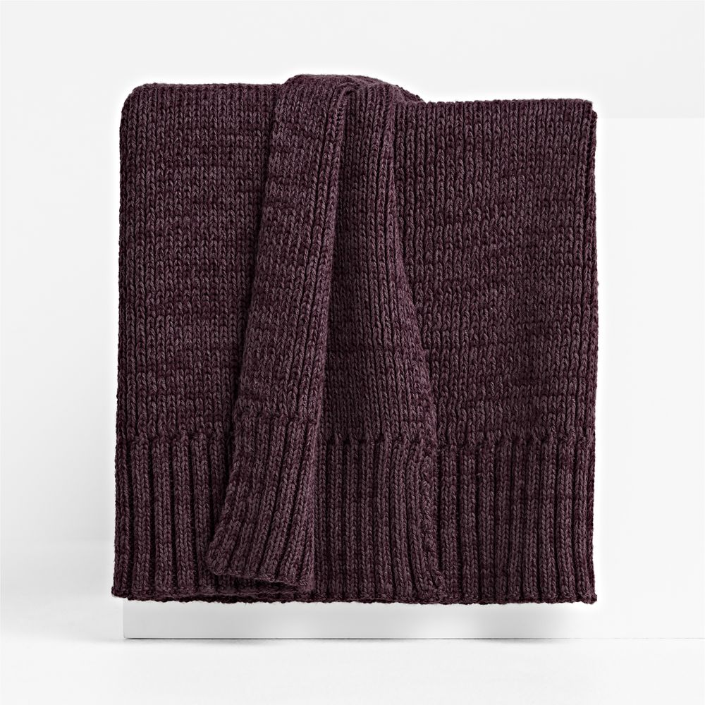 Sweater Knit 70"x55" Deep Burgundy Throw Blanket