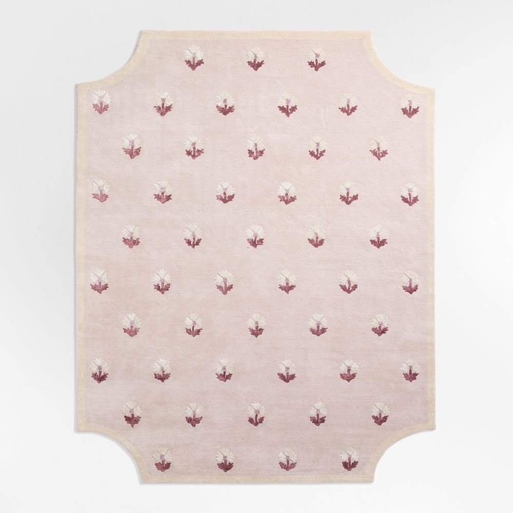 Floral Reverie Lilac Rose Wool Kids Area Rug