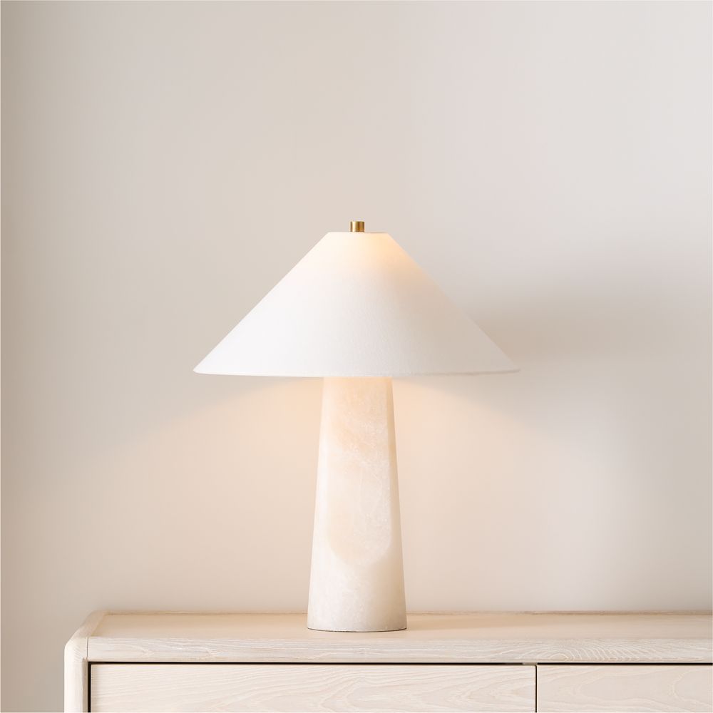 Petra Alabaster Table Lamp with Fabric Shade 24.5"