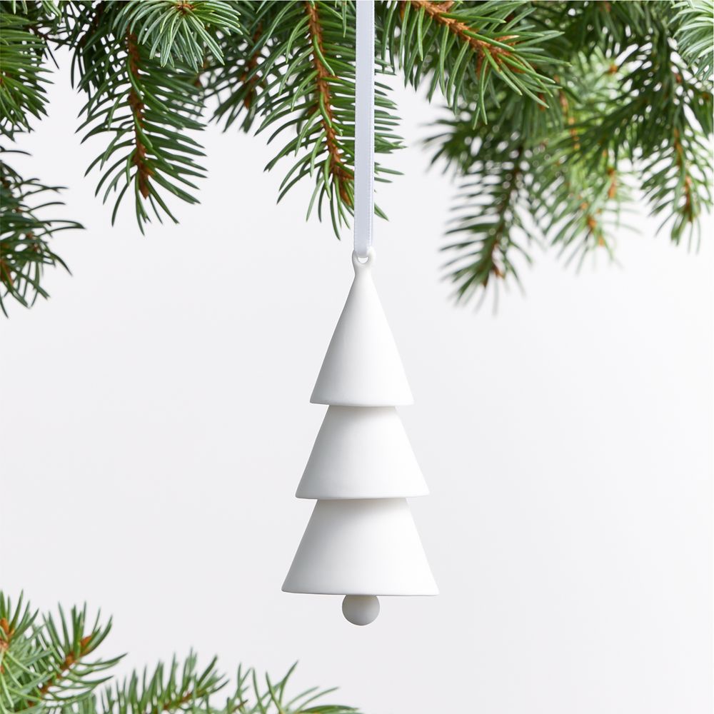 White Porcelain Bell Tree Christmas Ornament