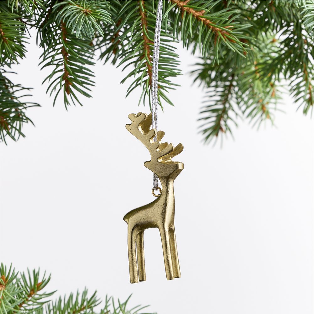 Brass Reindeer Christmas Tree Ornament