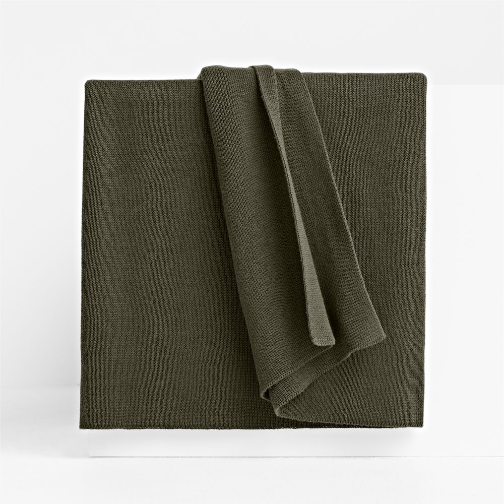 Calda Chantilly 70"x55" Burnt Green Throw Blanket