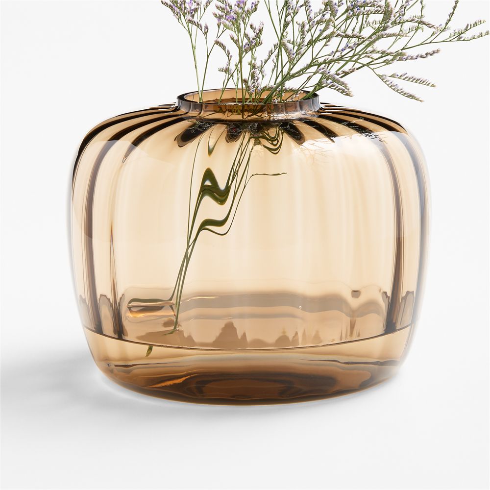 Match Day Brown Fluted Glass Vase by Venus Williams