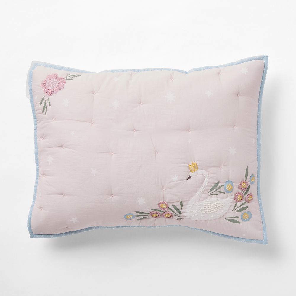 Enchanted Dreams Embroidered Organic Cotton Voile Kids Pillow Sham