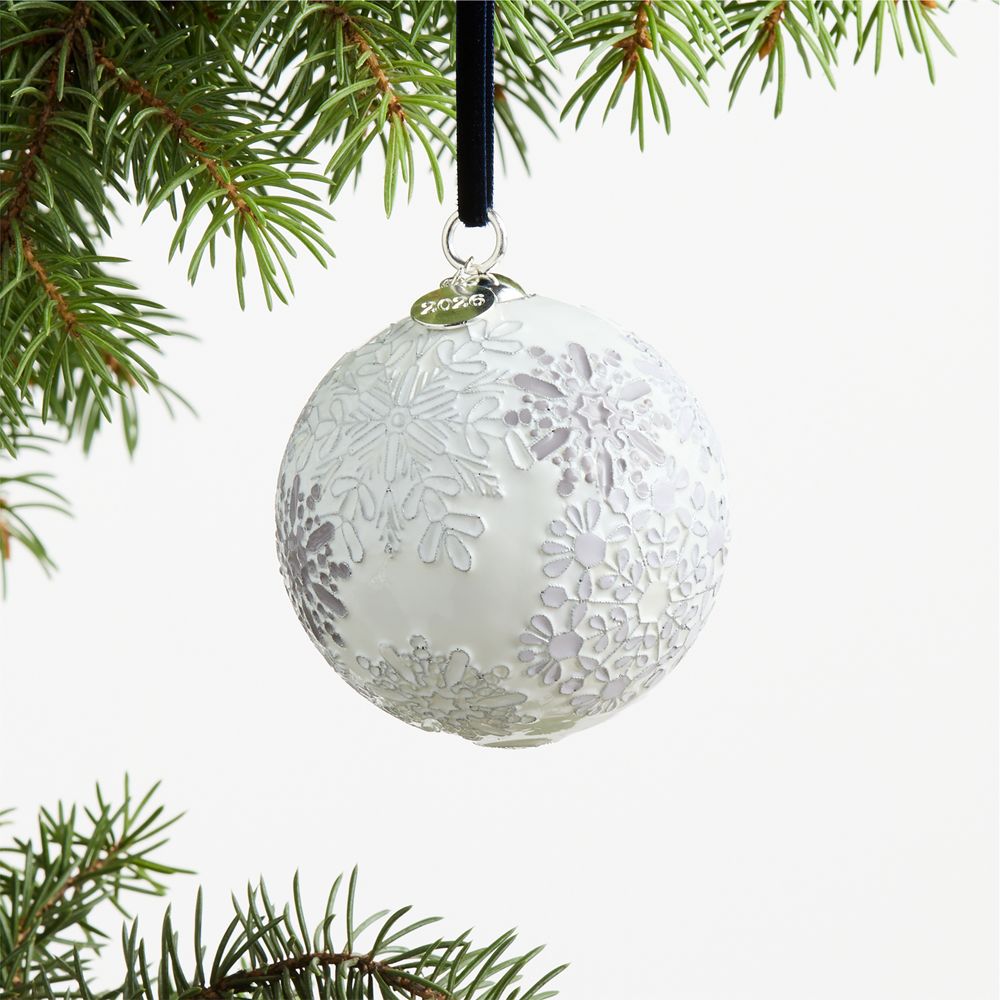 White Snowflake Cloisonne 2026 Christmas Tree Ornament