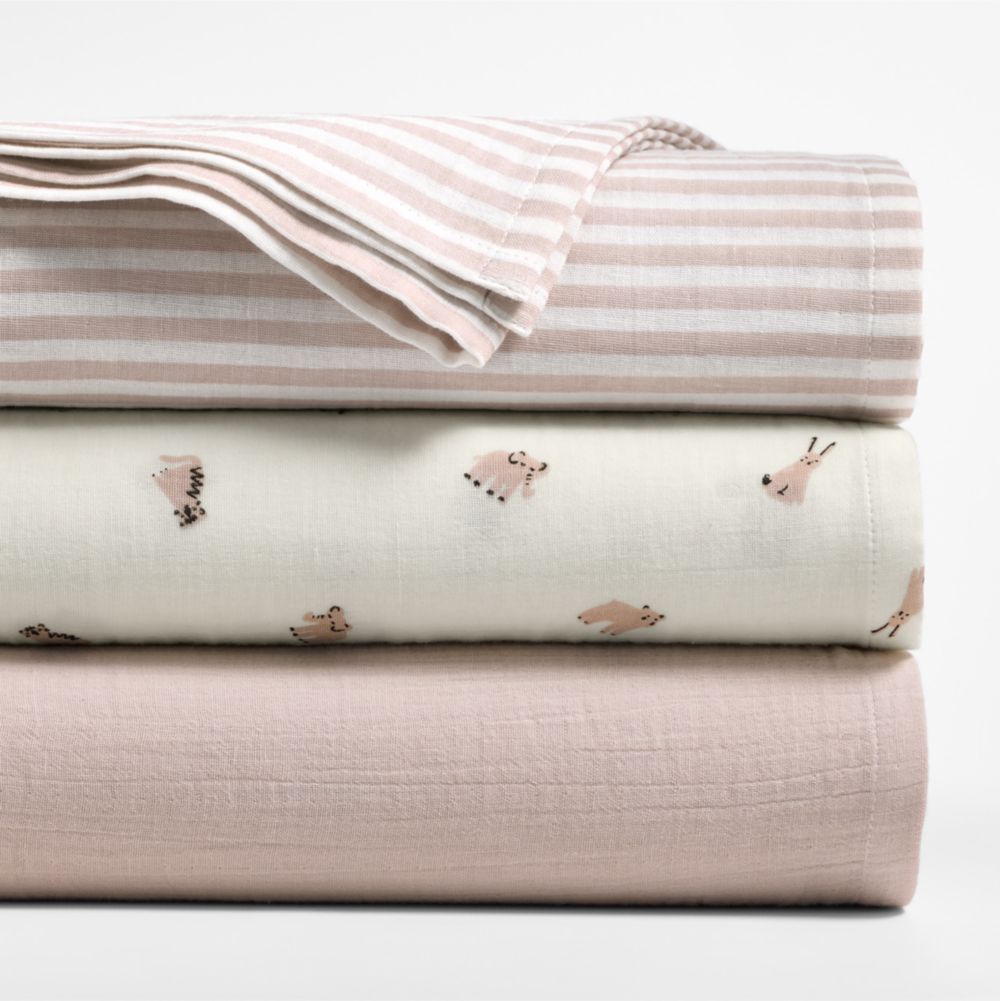 Supersoft Lilac Rose 100% Organic Cotton Gauze Baby Swaddle Blankets, Set of 3