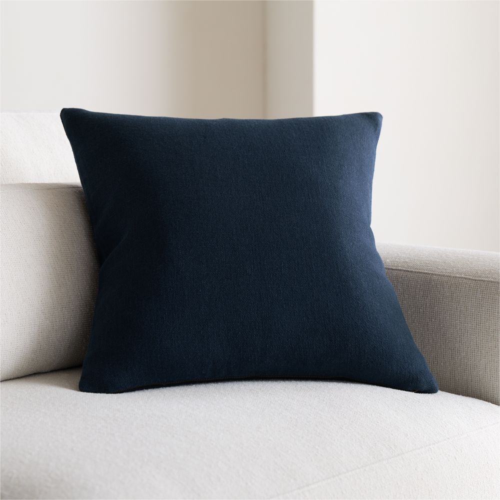 Relaxed Linen 20"x20" Deep Indigo Layering Throw Pillow