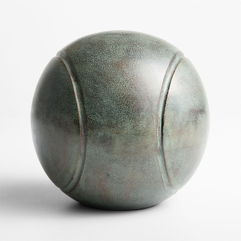 Down the Line Verdigris Metal Tennis Ball Sculpture by Venus Williams