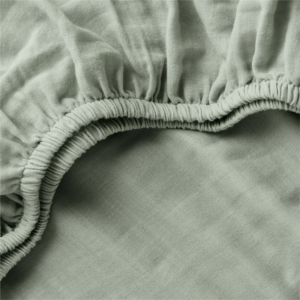 Supersoft Soft Green 100% Organic Cotton Gauze Baby Crib Fitted Sheet