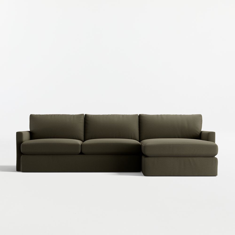 Lounge 2-Piece Slipcovered Sectional Sofa with Chaise Lounge