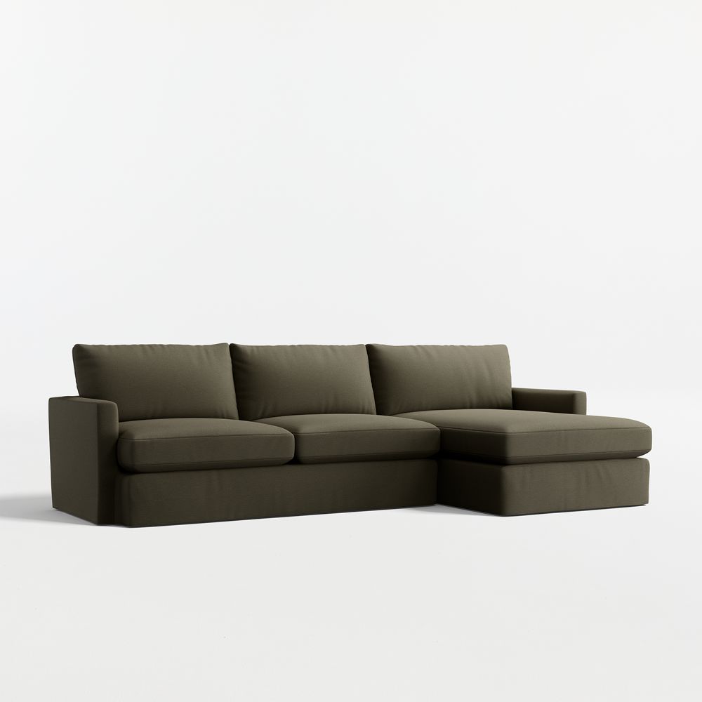 Lounge 2-Piece Slipcovered Sectional Sofa with Chaise Lounge- Image 2