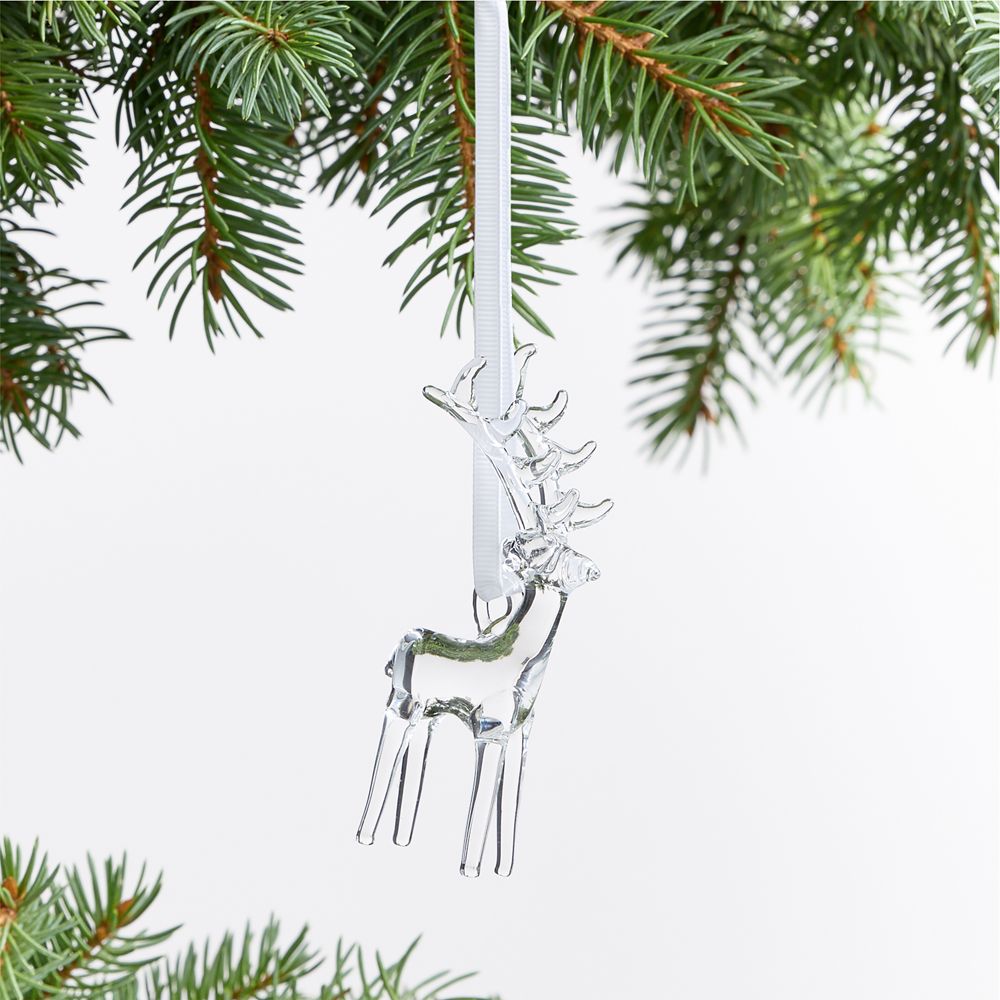 Glass Reindeer Christmas Tree Ornament