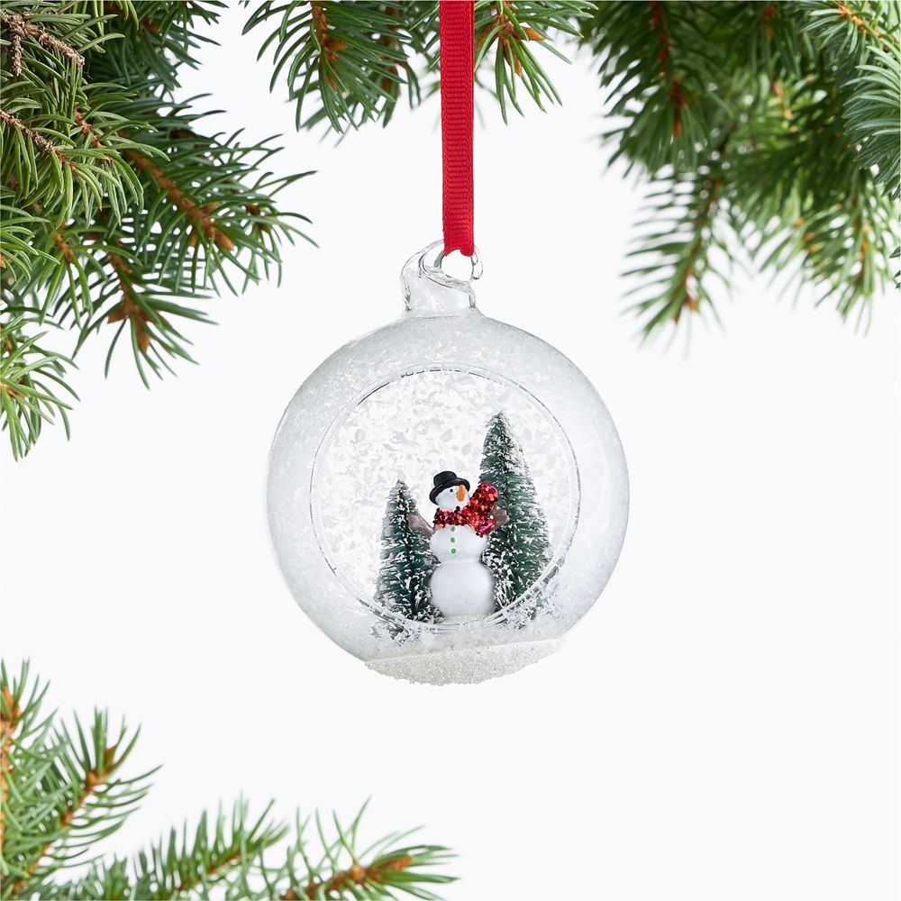 Glass Snowman Snowglobe Christmas Tree Ornament