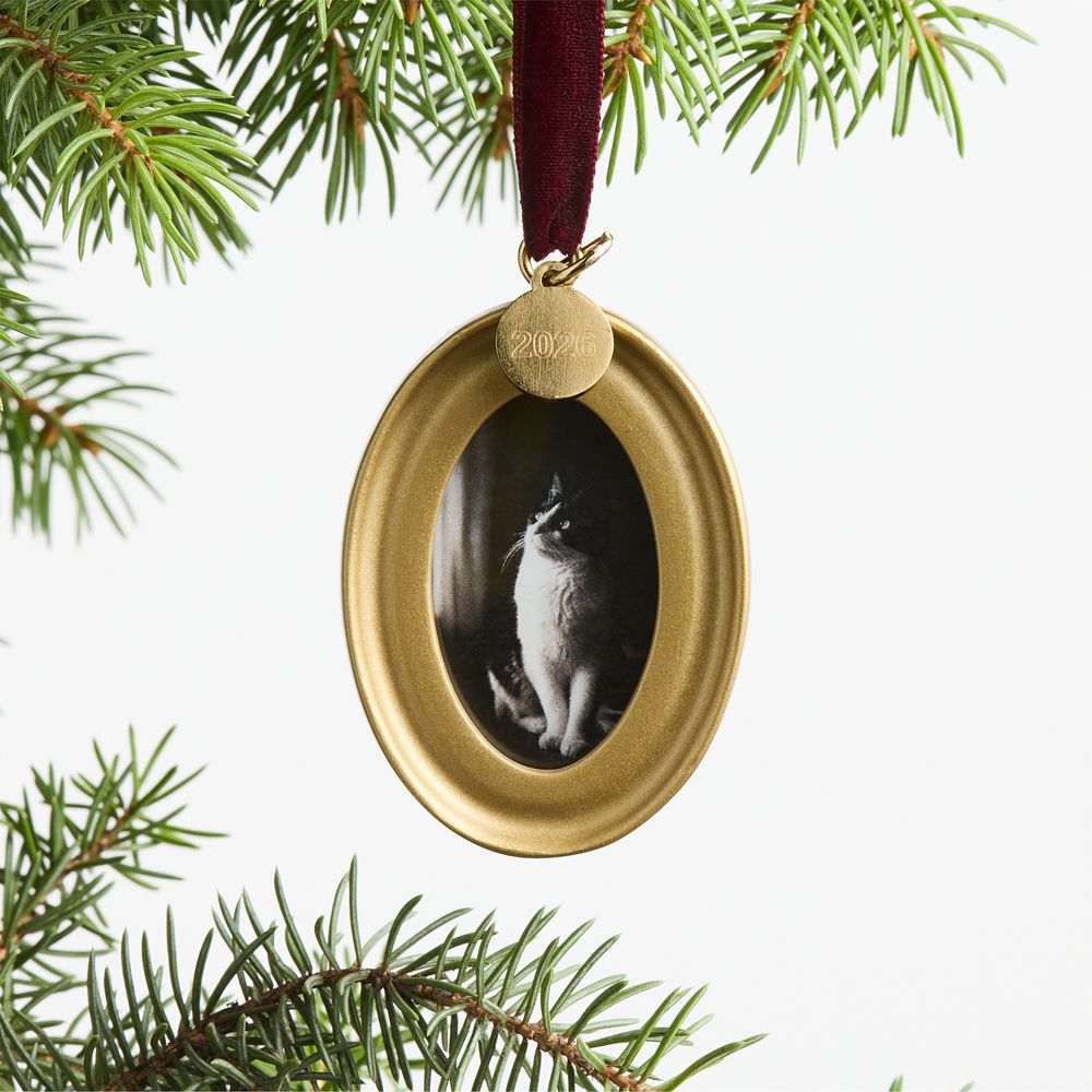 Gold Oval 2026 Frame Christmas Tree Ornament