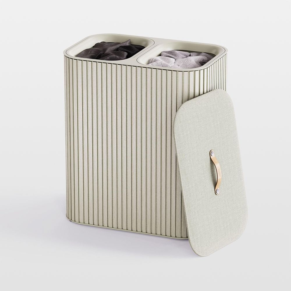 Joseph Joseph Tota Luxe 90L Bamboo Dual Laundry Basket- Ecru