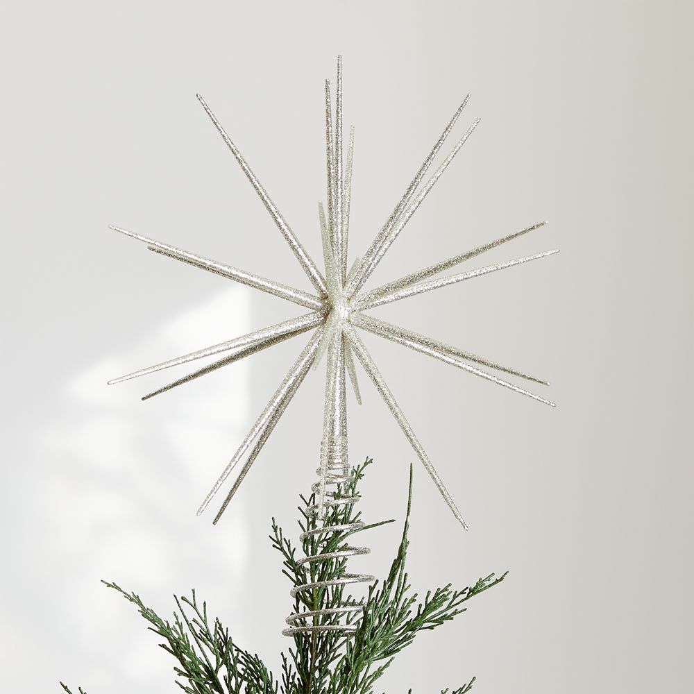Silver Glitter 3D Star Christmas Tree Topper