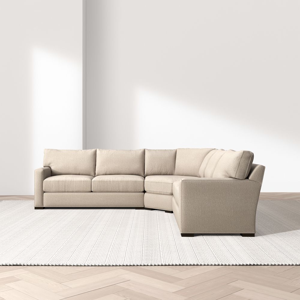 Axis Classic 3-Piece L-Shaped Wedge Sectional Sofa- Image 3