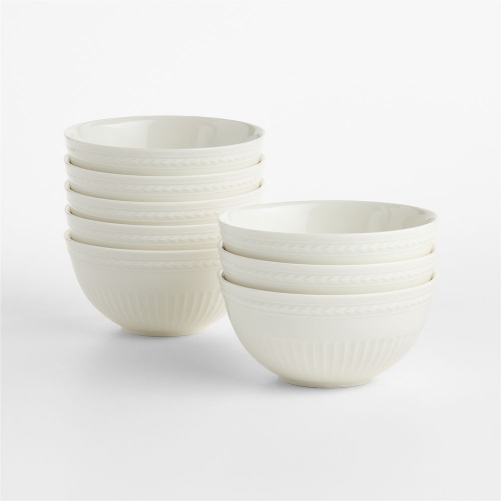 Cotswold Cream Porcelain Cereal Bowls, Set of 8