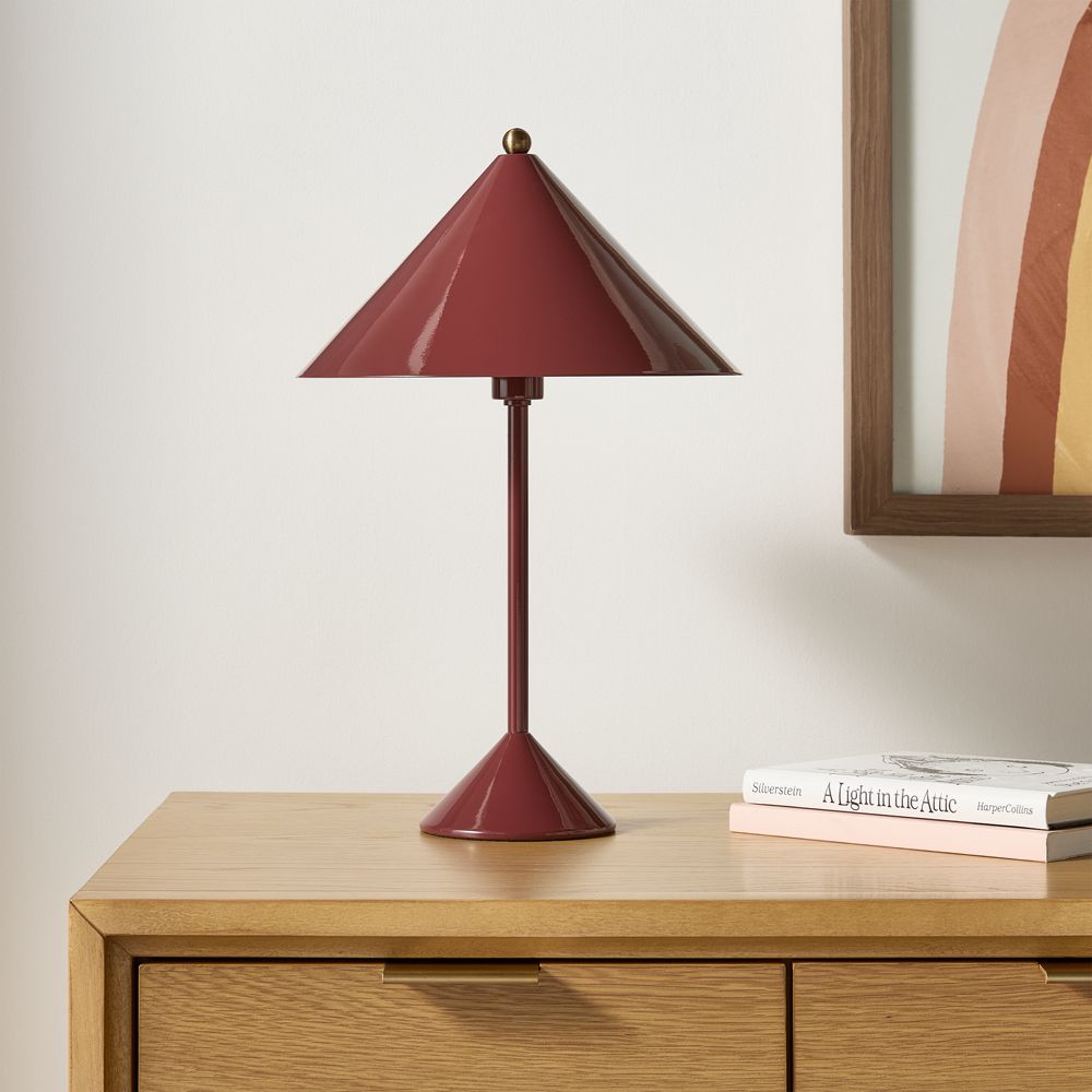 Arden Enamel Deep Red Kids Table Lamp