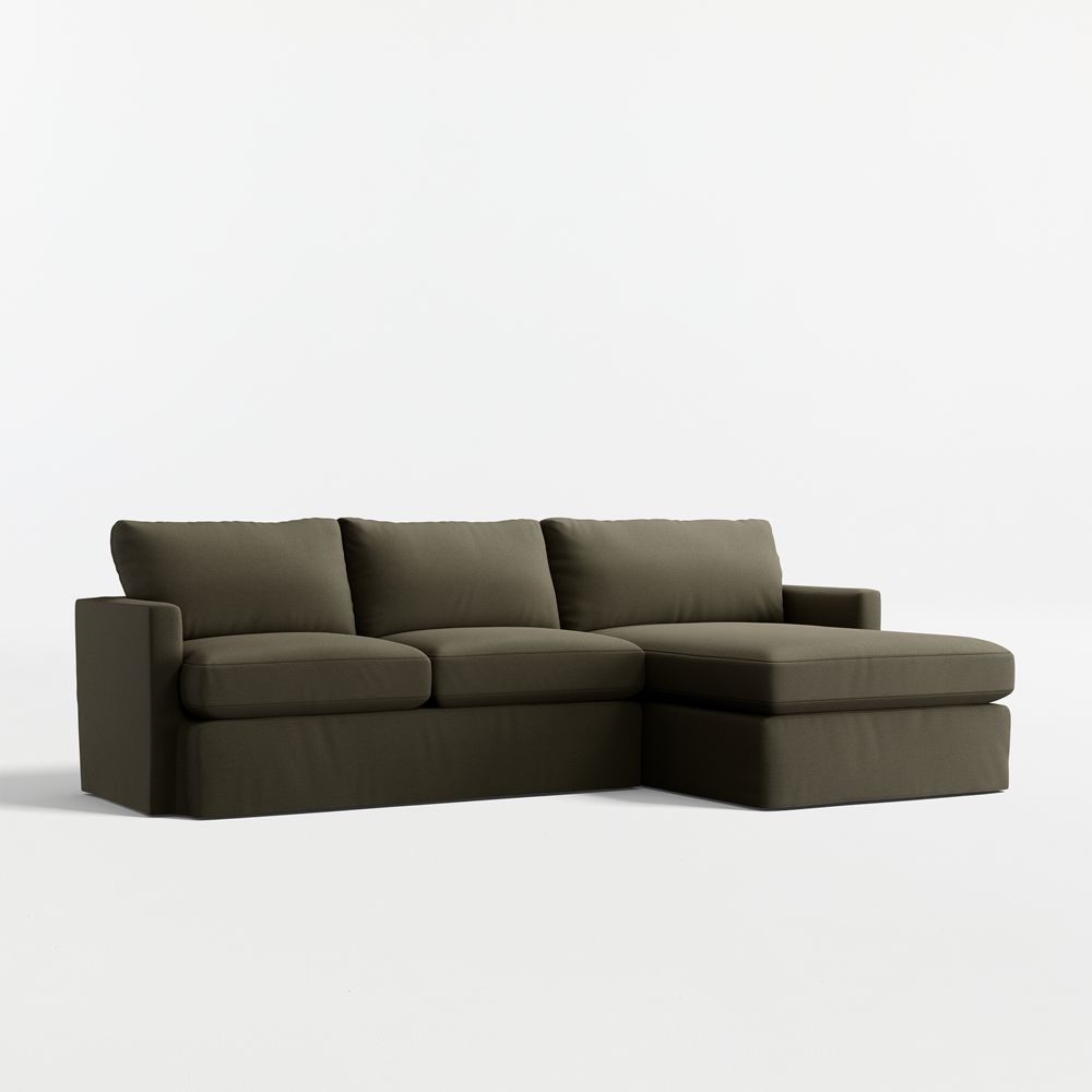 Lounge Classic 2-Piece Slipcovered Sectional Sofa with Chaise Lounge- Image 2
