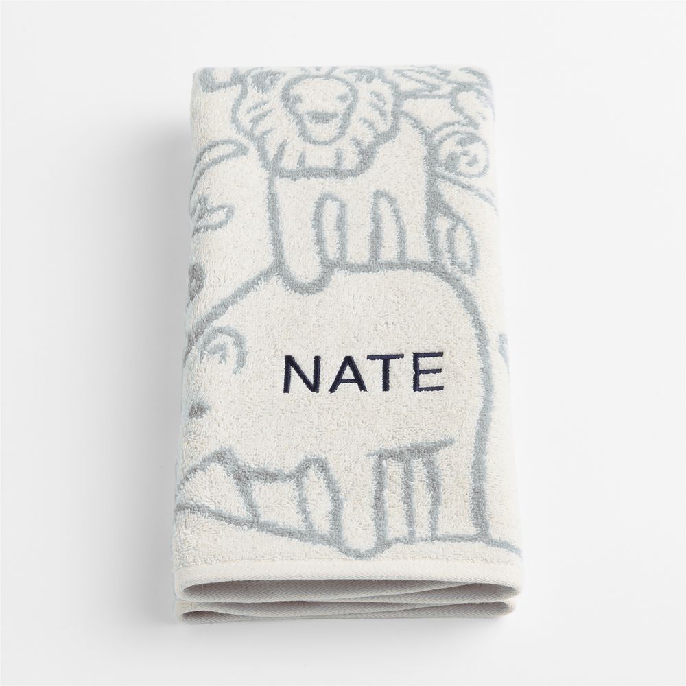 Explorer Mist Blue 100% Organic Cotton Kids Hand Towel