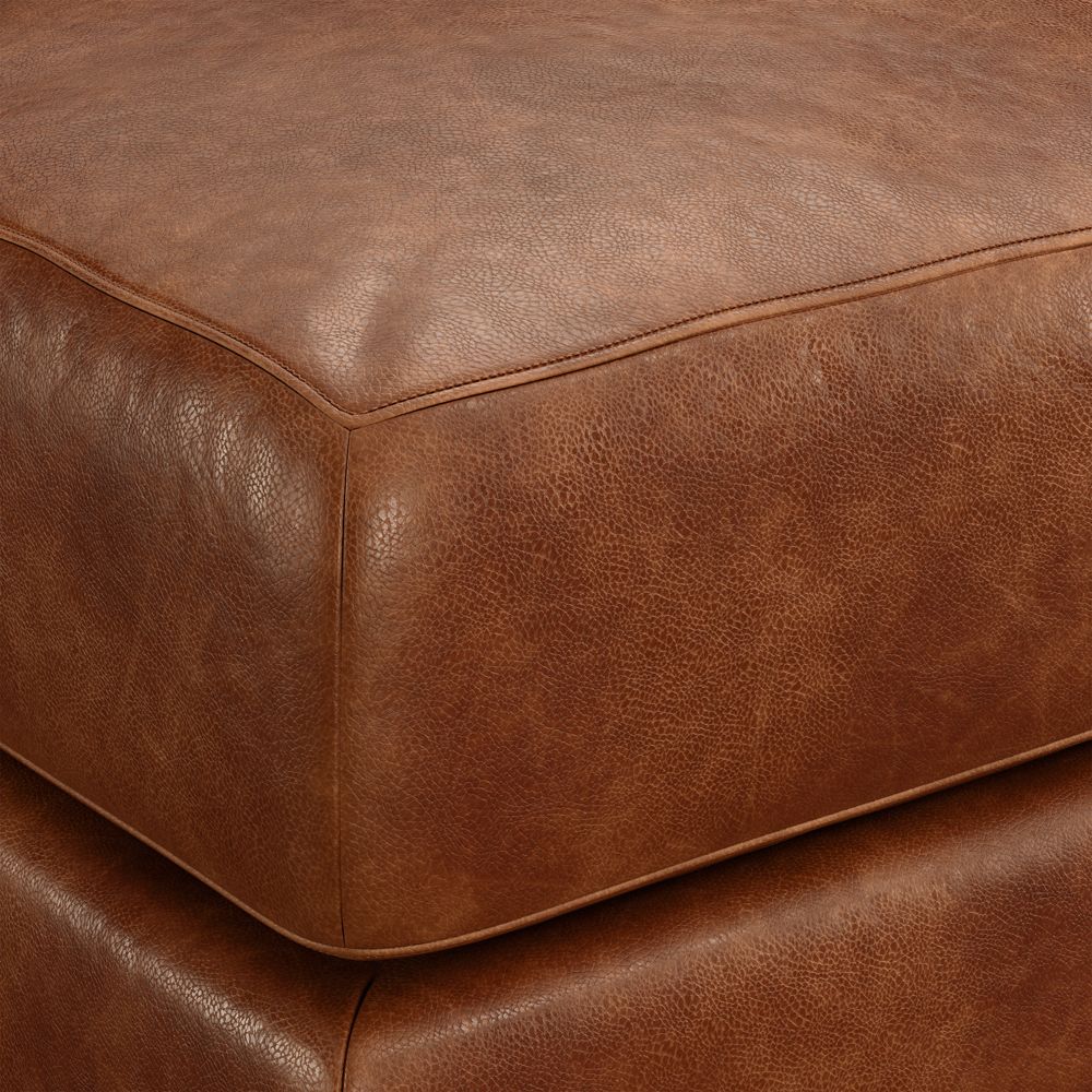 Northmoor 27" Leather Ottoman- Image 2