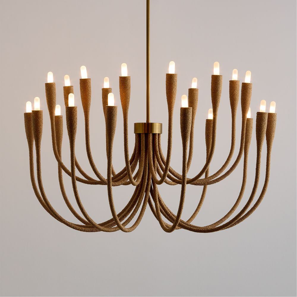 Iiona Large Fiber Candelabra Chandelier Light 35"