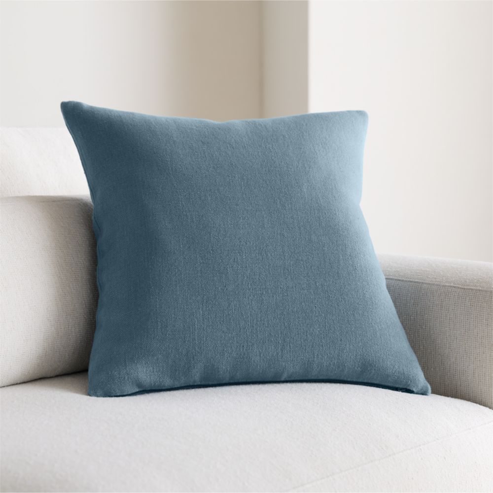 Relaxed Linen Layering 20"x20" Blue Throw Pillow