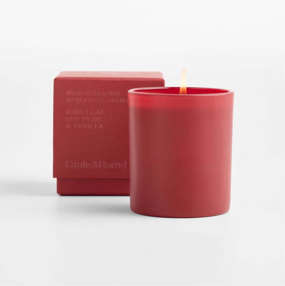 Monochrome No. 18 Peppermint Scented Candles- Mint Leaf, Red Pear and Vanilla