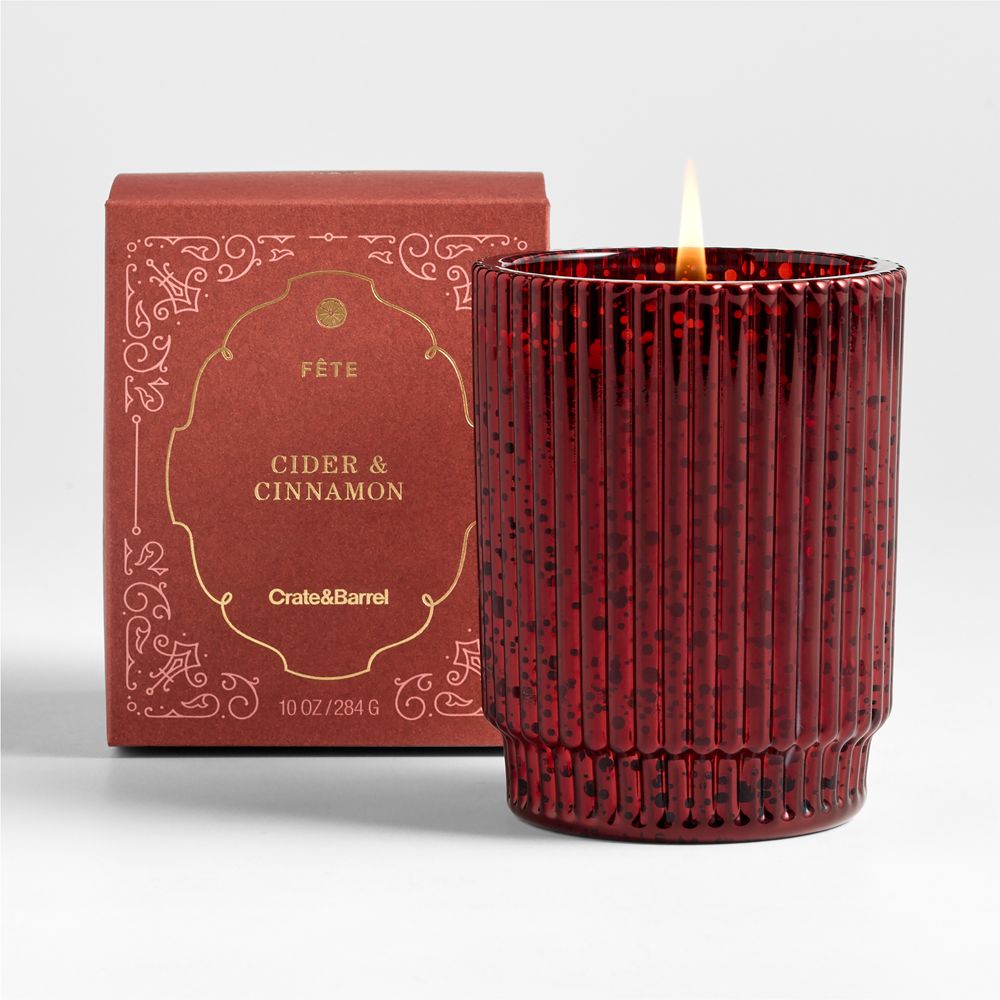 Fete Red Cider and Cinnamon Holiday Scented Candles and Diffuser