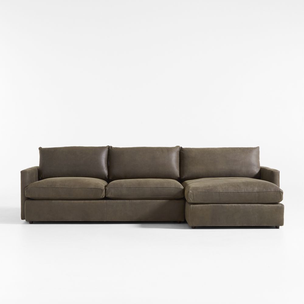 Lounge Deep 2-Piece Leather Sectional Sofa with Chaise Lounge
