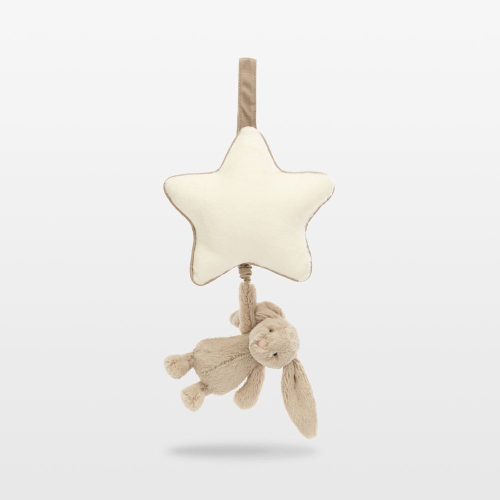 Jellycat Bashful Beige Bunny Plush Musical Pull Toy