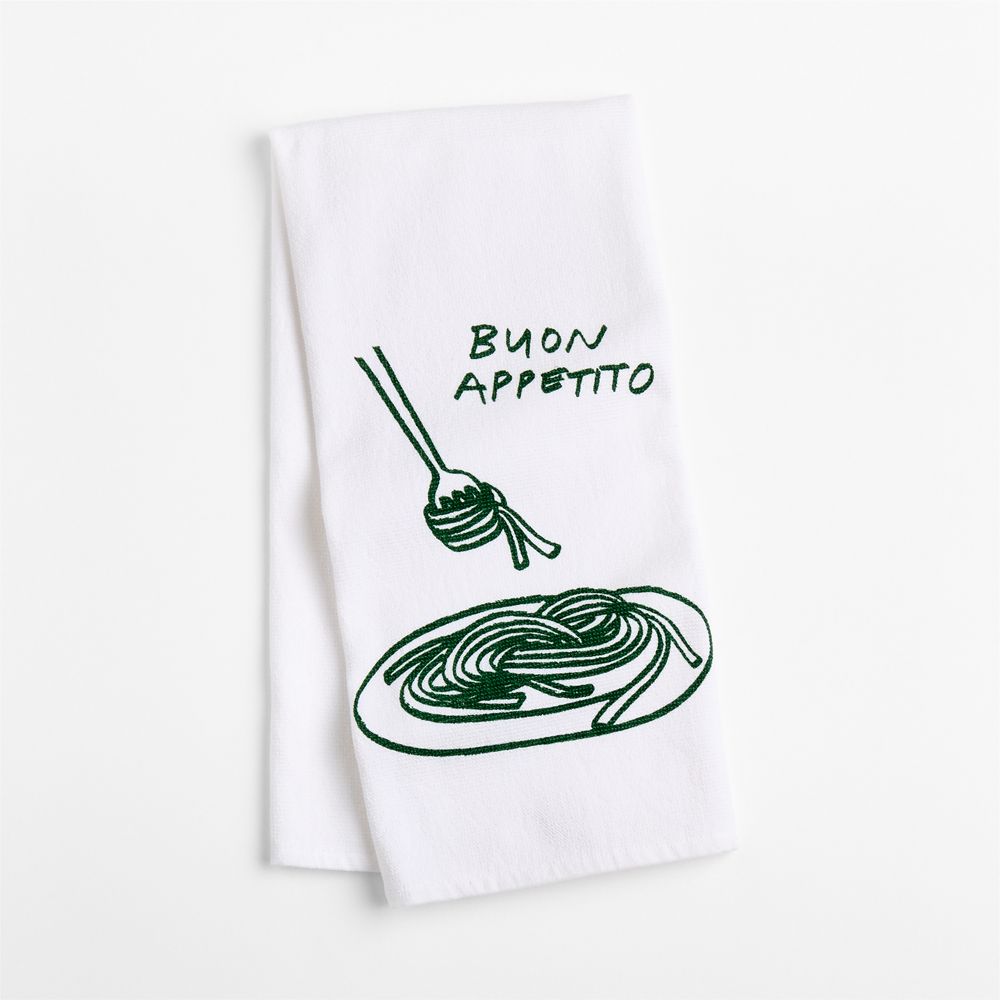 Buon Appetito Pasta Organic Cotton Absorbent Terry Dish Towel