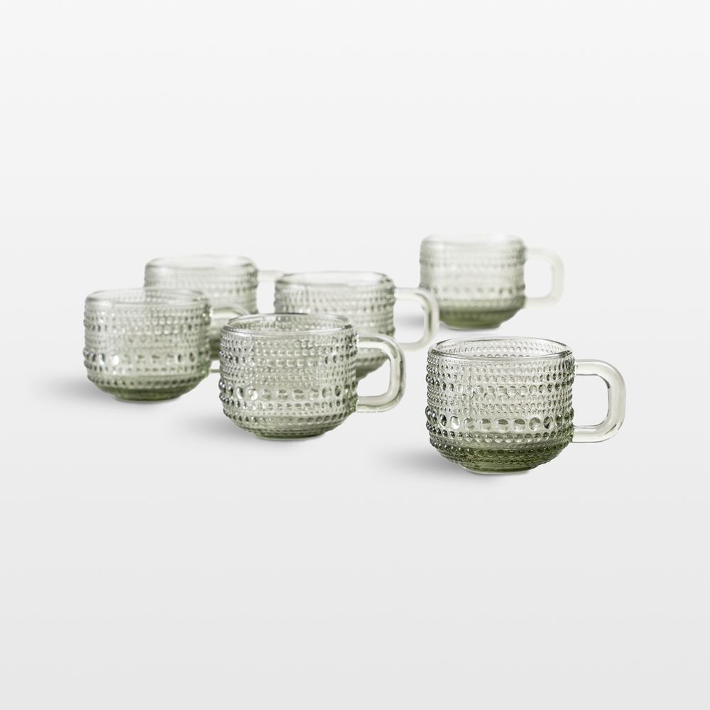 Alma 3-oz. Smoke Glass Mini Espresso Mugs, Set of 6