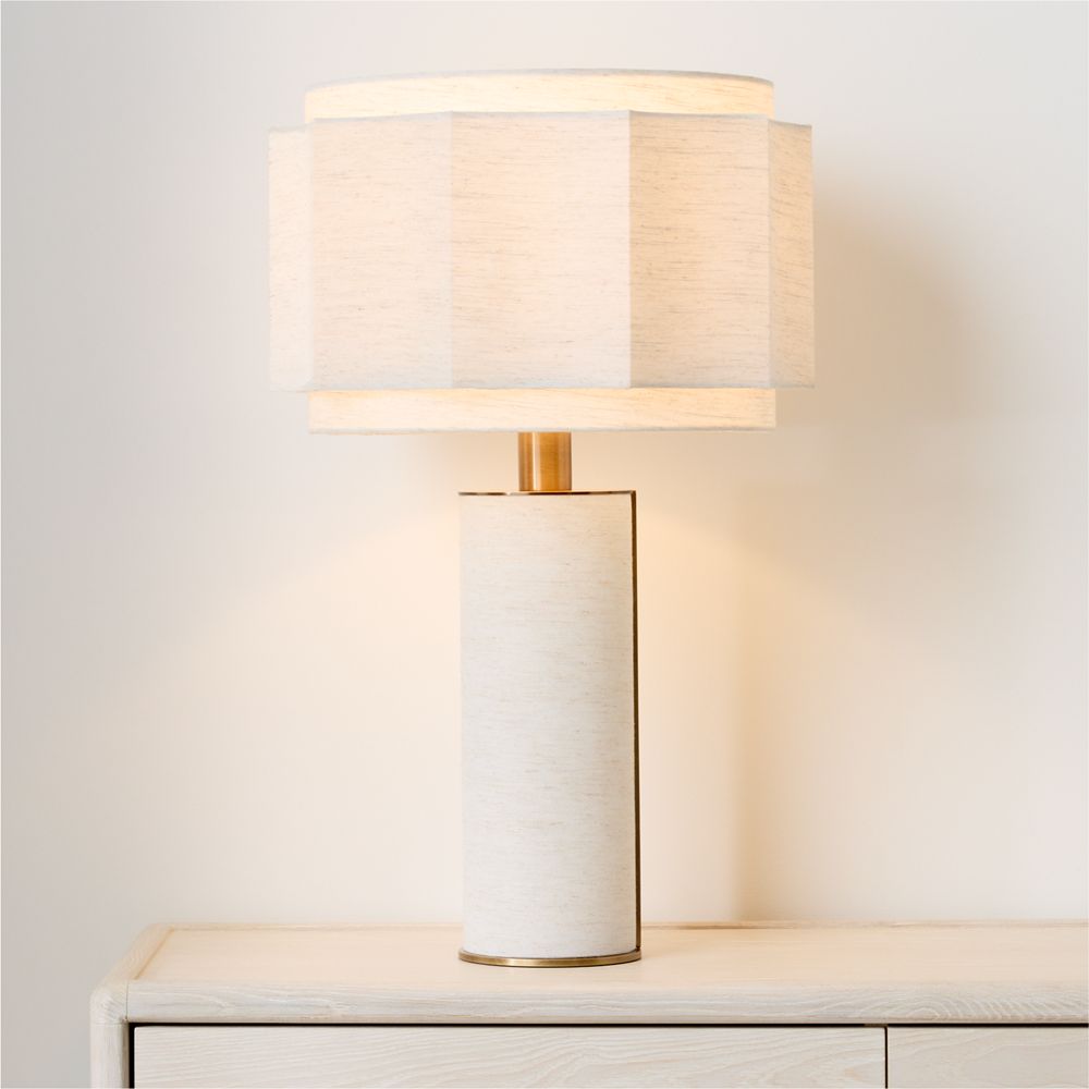 Pista 28.5" Ivory Fabric Table Lamp with Fabric Shade by Venus Williams
