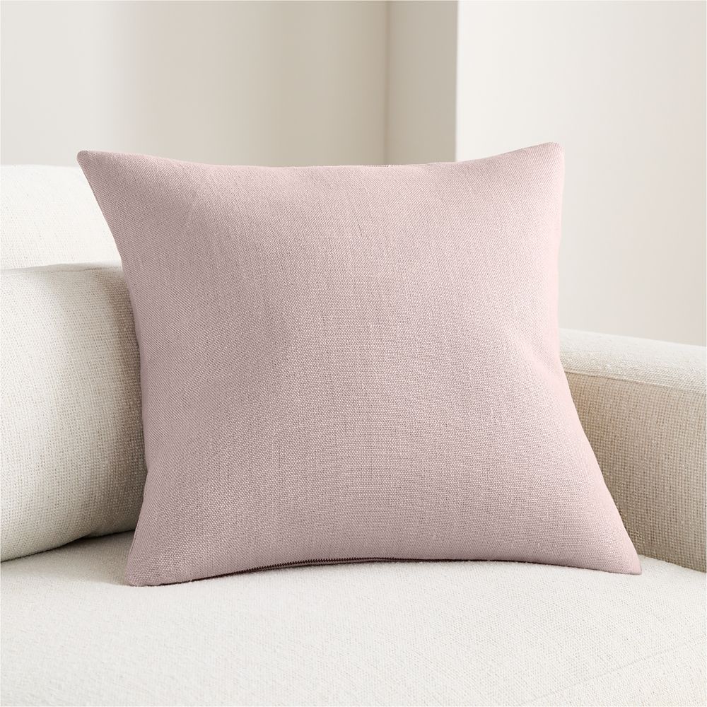 Relaxed Linen 20"x20" Dusty Rose Layering Throw Pillow