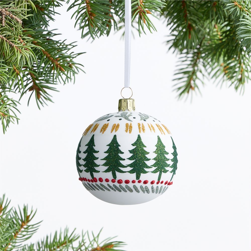 European Fair Isle Tree Ball Christmas Tree Ornament