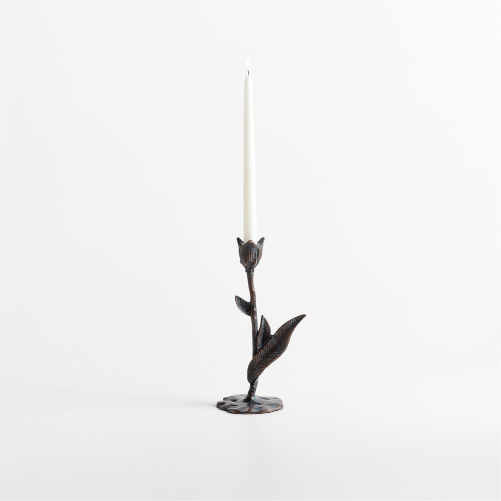 Meadow Antique Floral Taper Candle Holder 8"-11"