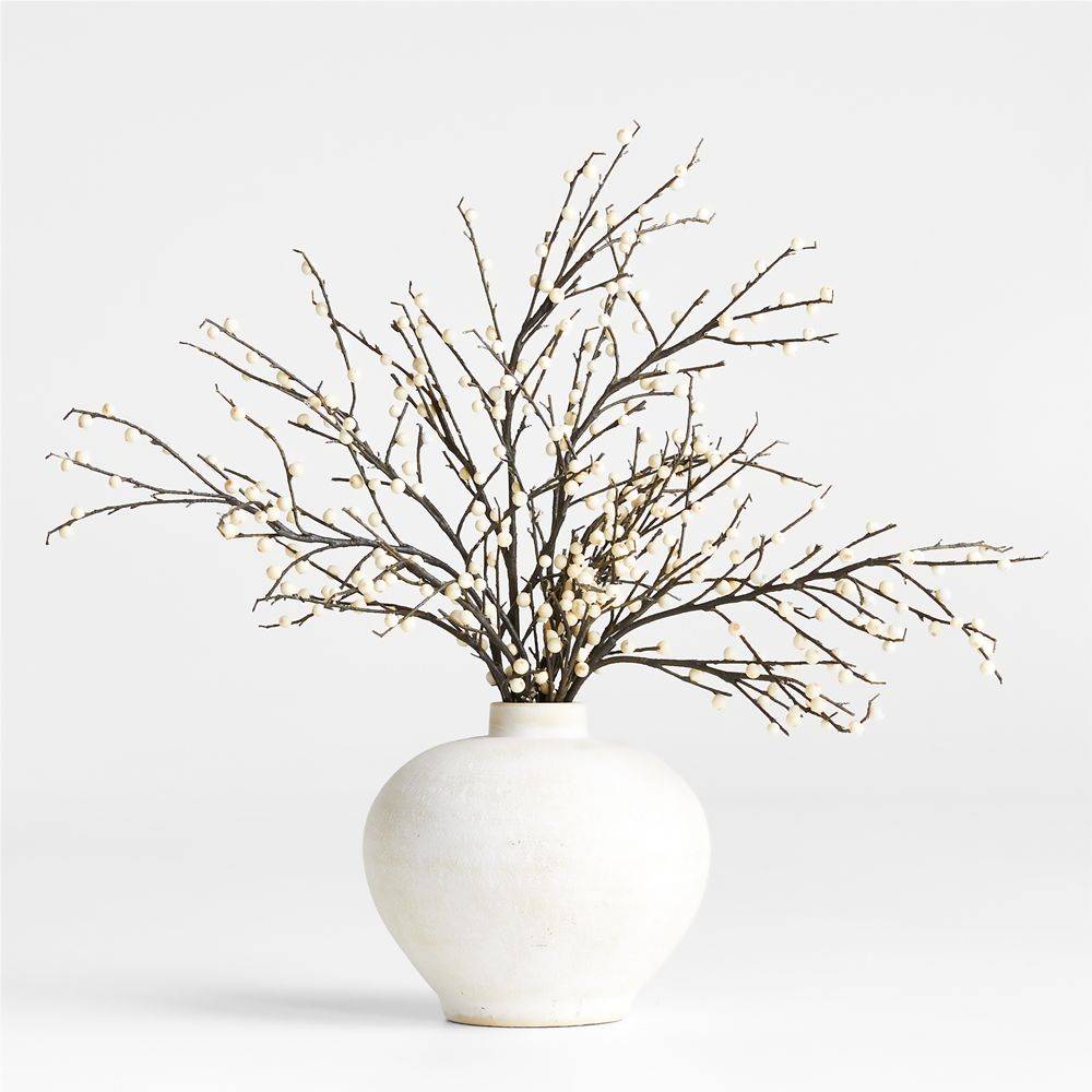 Faux White Berry Holiday Stem 39"