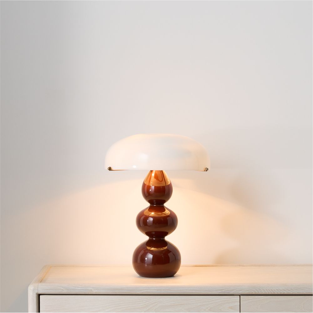 Rossi 17" Red Table Lamp with Glass Shade by Venus Williams